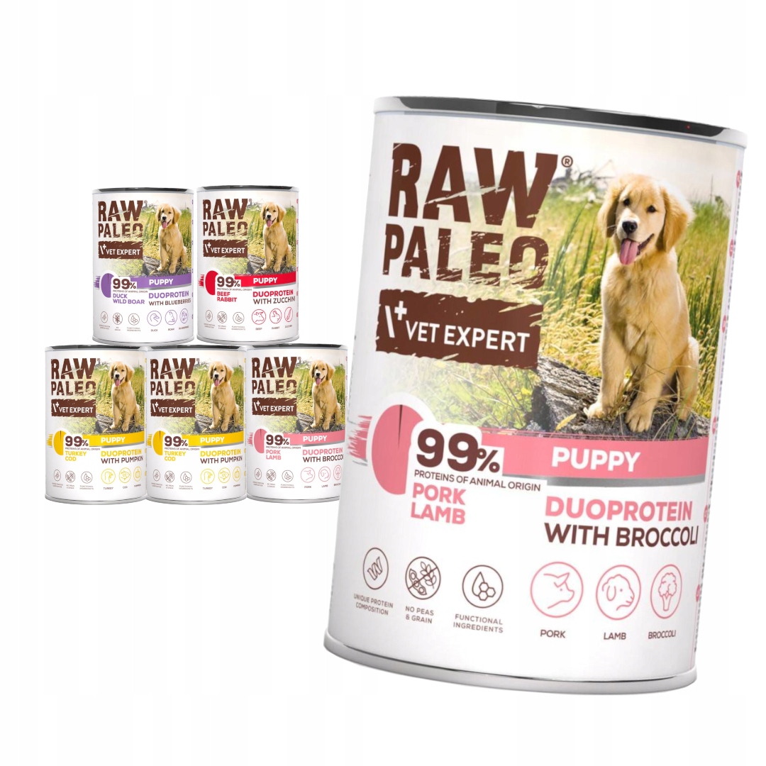 Raw Paleo Puppy Duoprotein Mix Chutí 6x400g Vlhké Krmivo