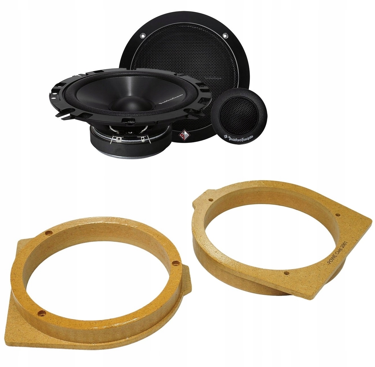 Automobilové reproduktory 165 mm Honda Jazz Dvere Zadná Strana Rockford Fosgate R165-S