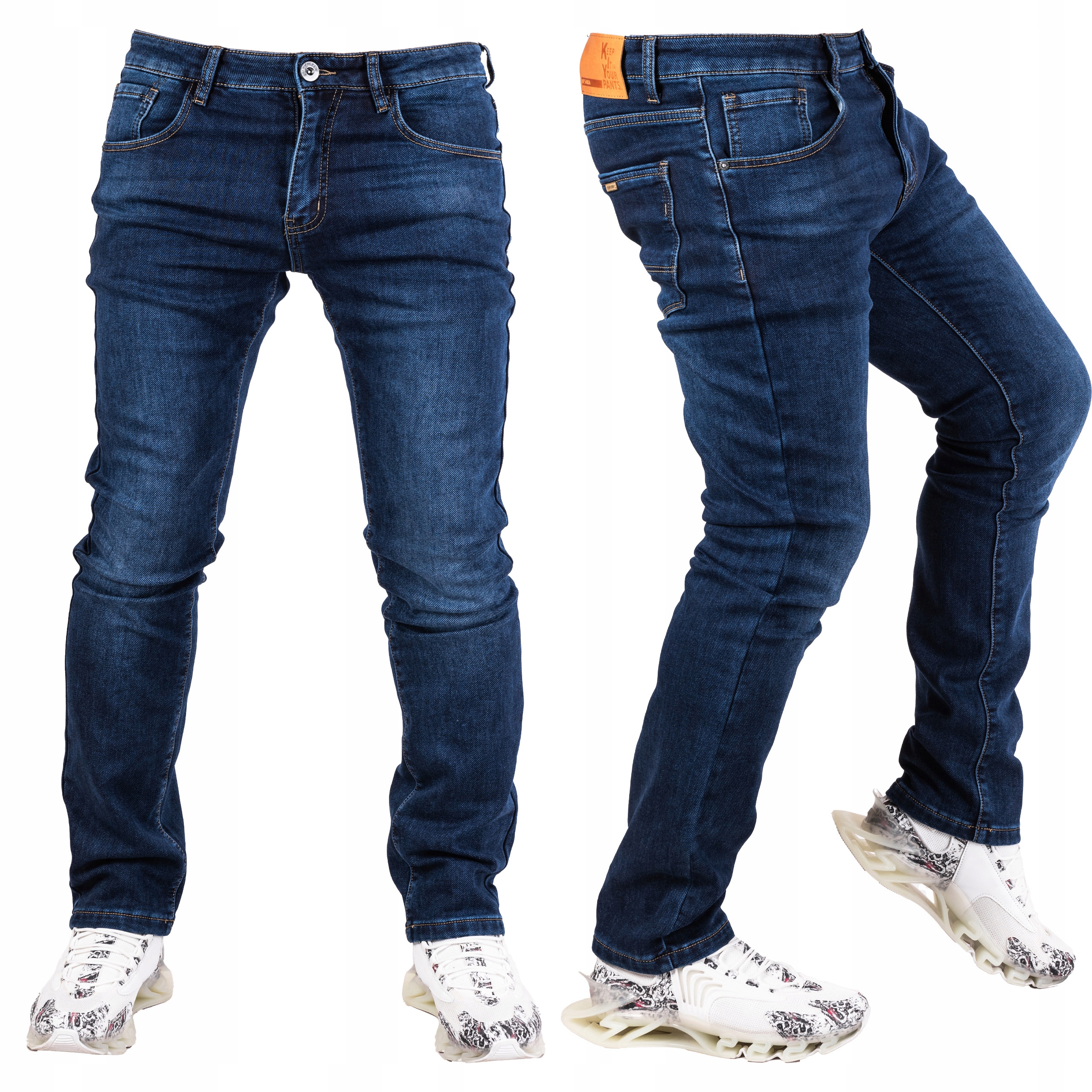 Pánské kalhoty Jeans Jemně Zateplené Námořnická Modrá Riffi vel. 39