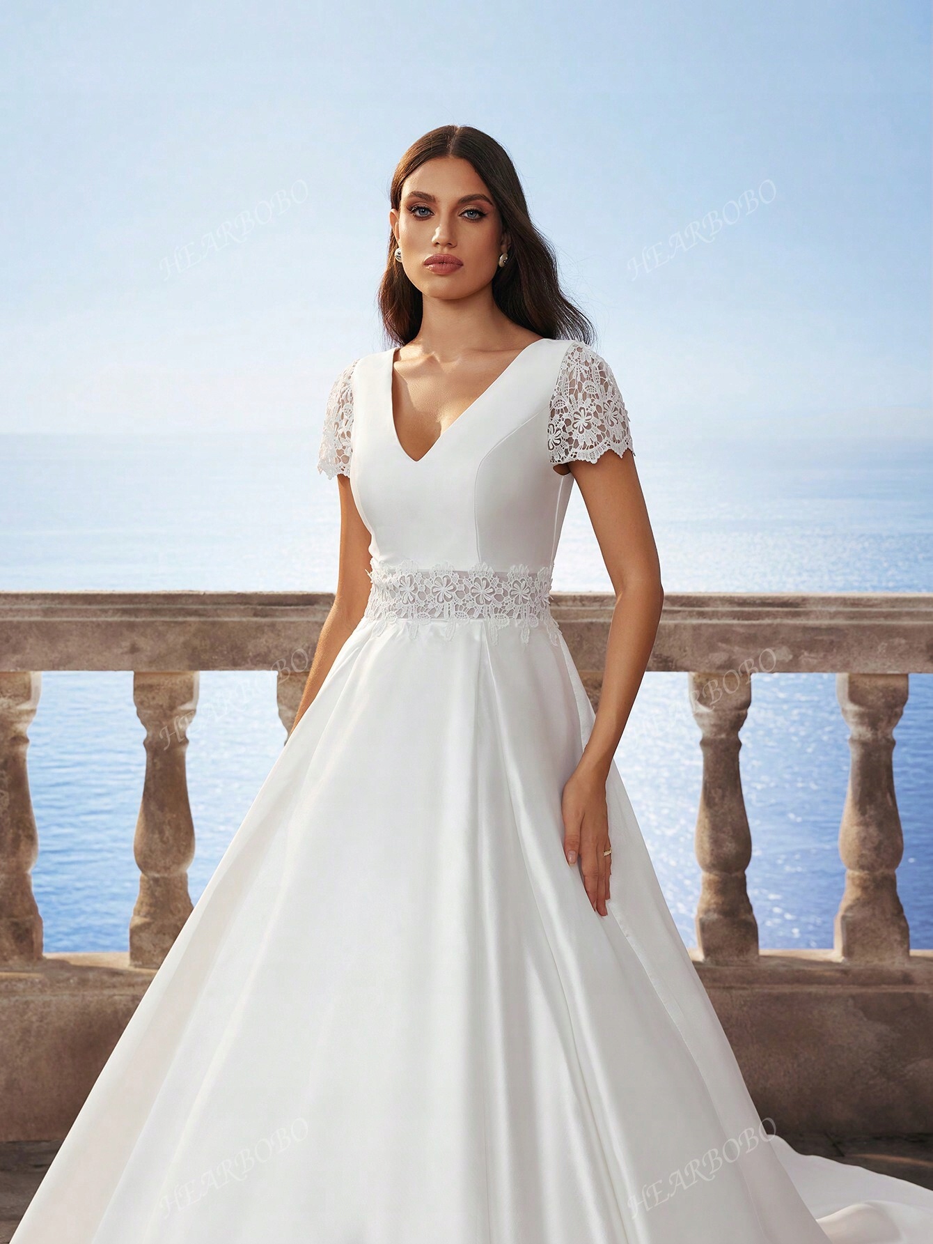 Saténová Svatební Sukně A-line Korzetová Krajková Efektní XL 42