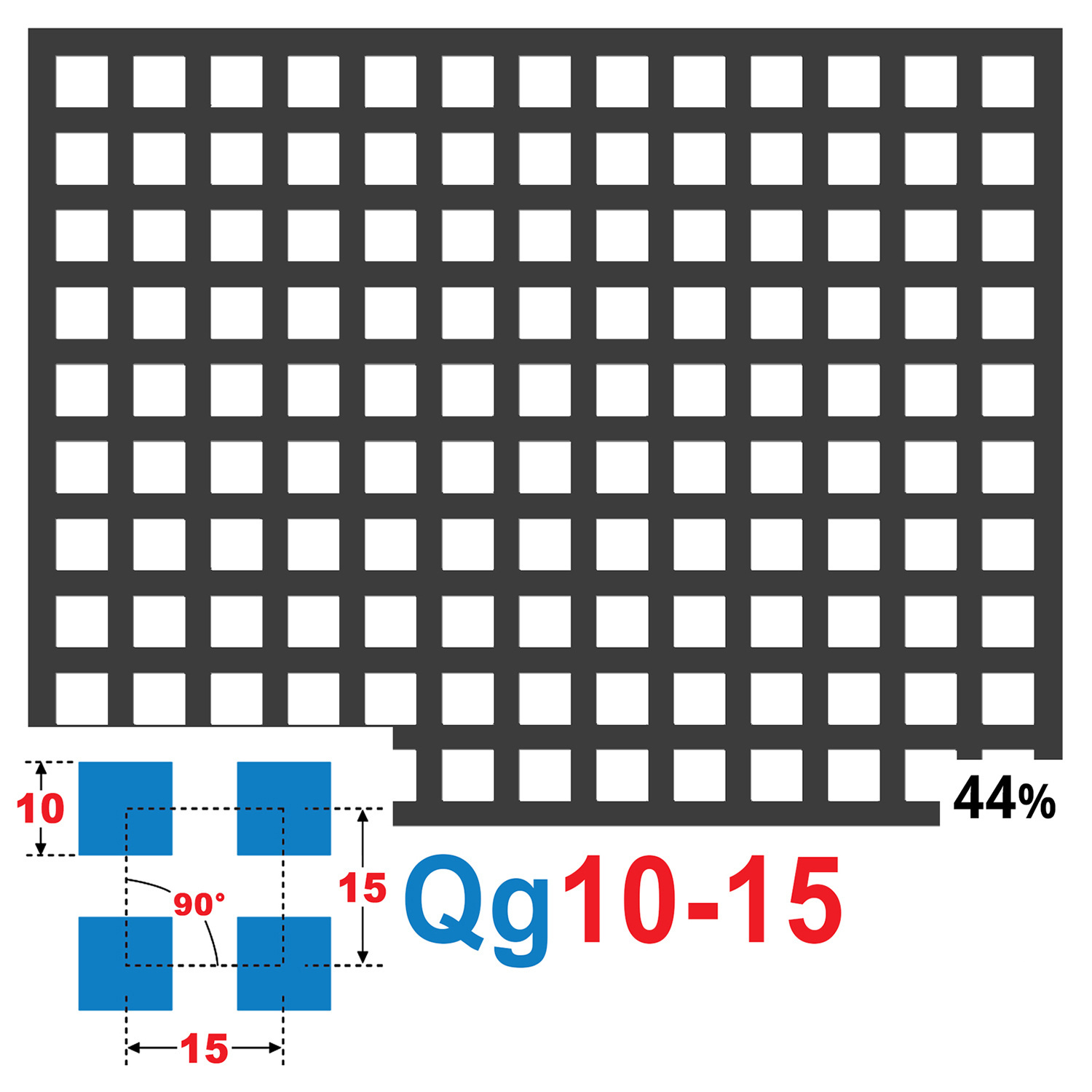 BLACHA PERFOROWANA 200 x 200 2 mm 10 - 15 SUROWA Kod producenta QG10152S-200X200