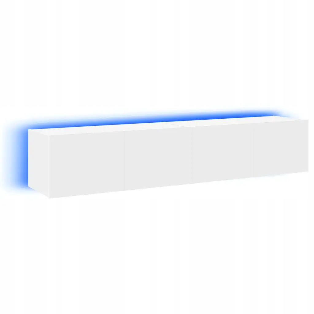 Závěsná Rtv skříňka s Rgb Led osvětlením, bílá, 80x35x31 cm