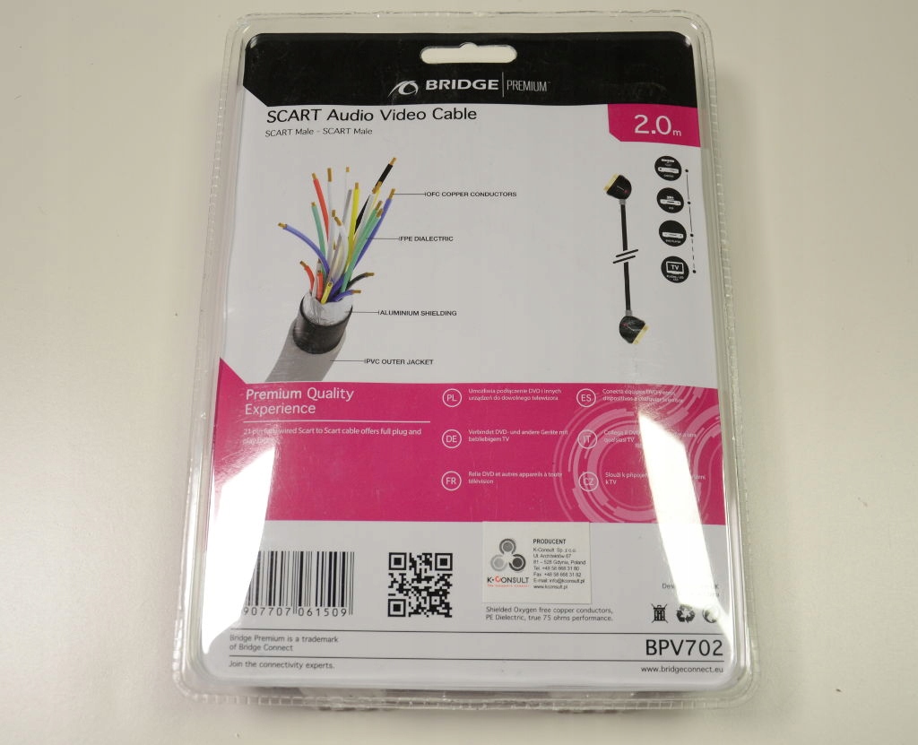 PRZEWÓD SCART EURO EKRANOWANY PREMIUM 2,0m Kod producenta BPV702