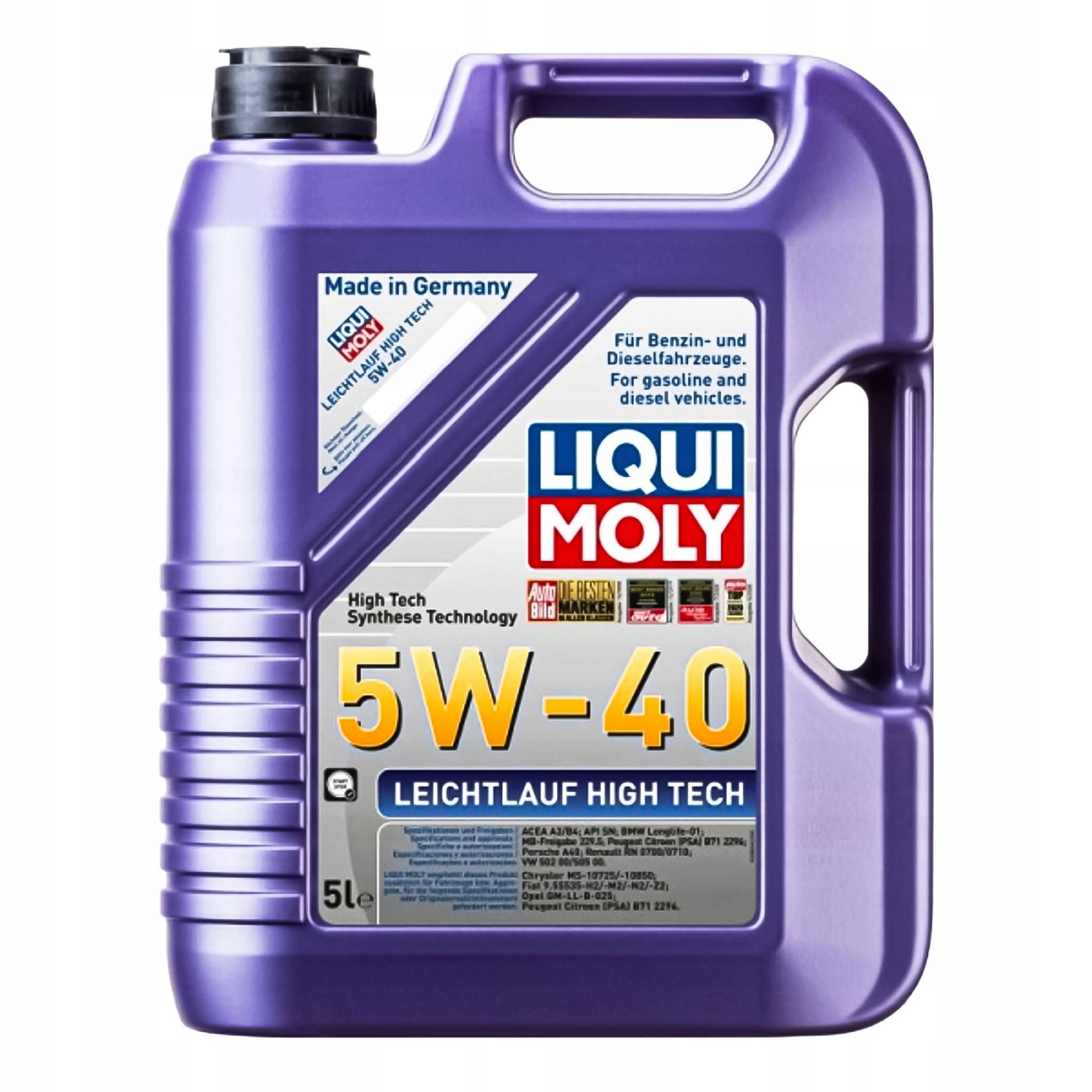 Olej Liqui Moly 5V40 5 L Leichtlauf High Tech A3/B4 Sn/cf 502.00 505.00