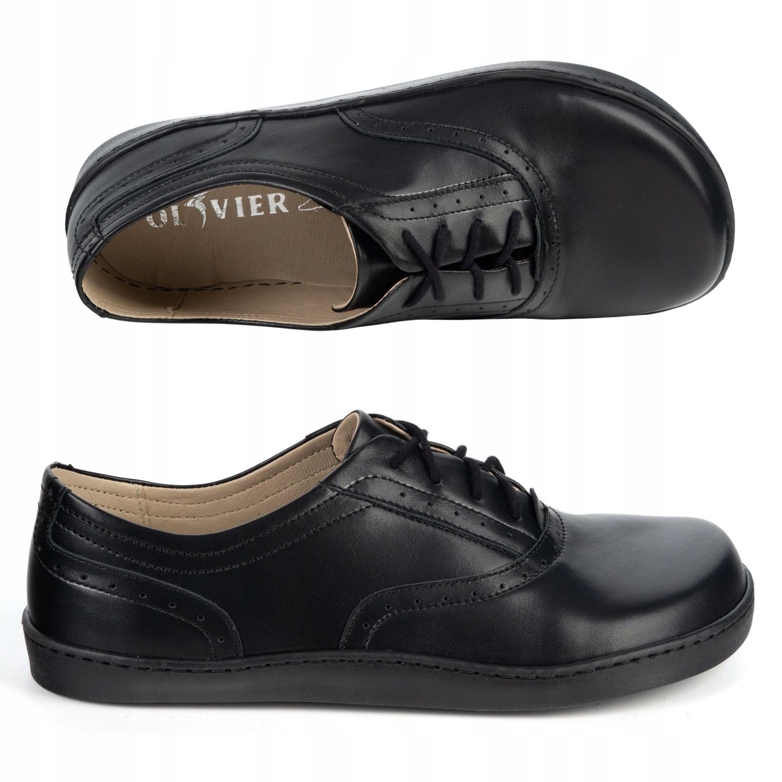 Barefoot Dámské minimalistické kožené boty Signe černé 41