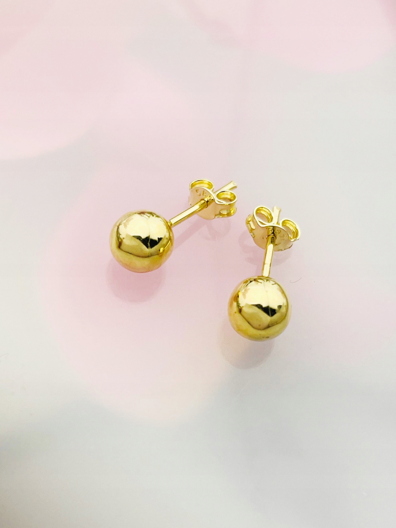 Zlaté náušnice kuličky hladké, leštěné