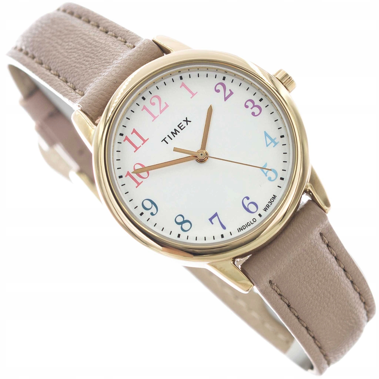 Dámské Hodinky Timex TW2W32400 Easy Reader Béžové S Originálním Řemínkem