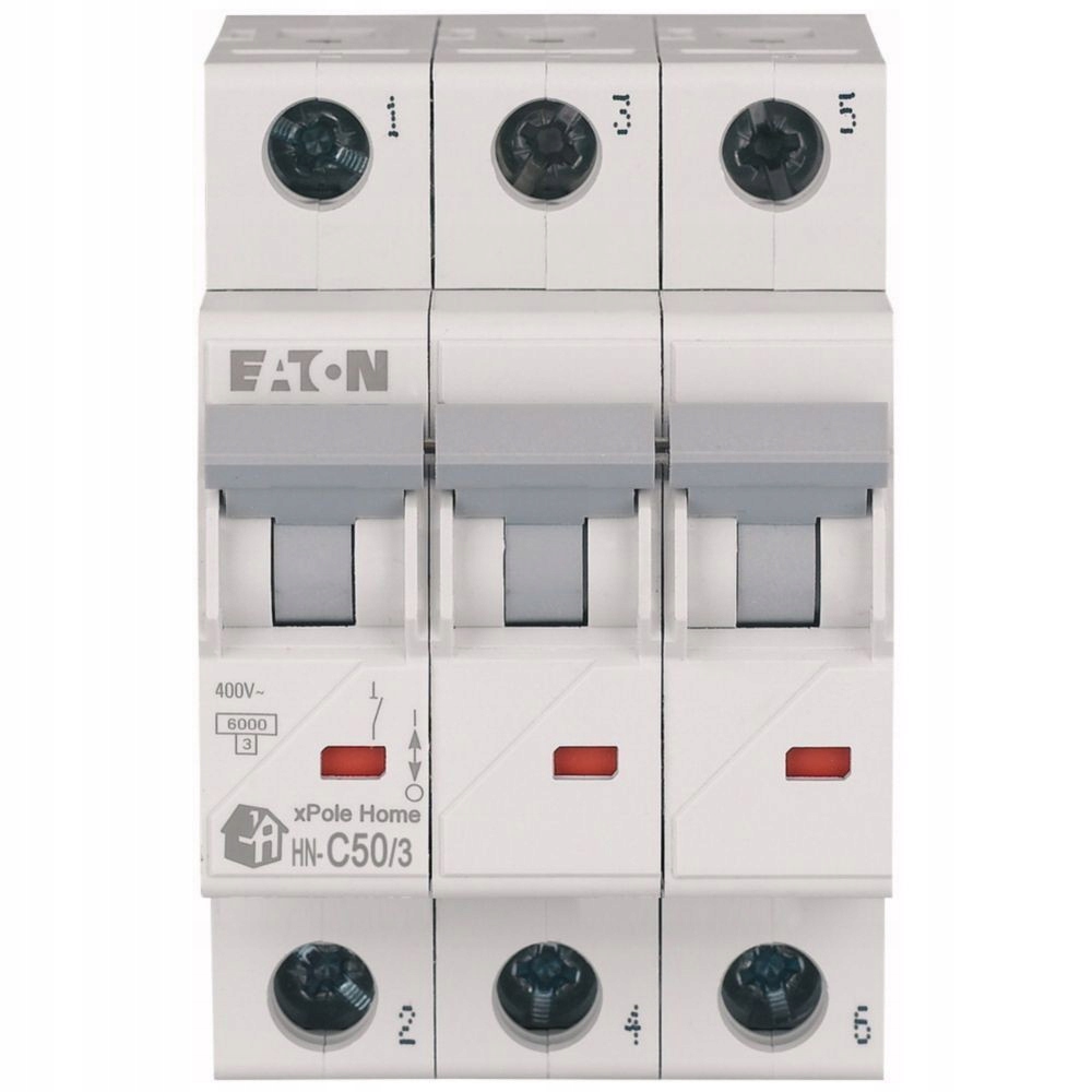 Nadproudový Vypínač 3P C 50A 6KA Eaton HN-C50-3 194896
