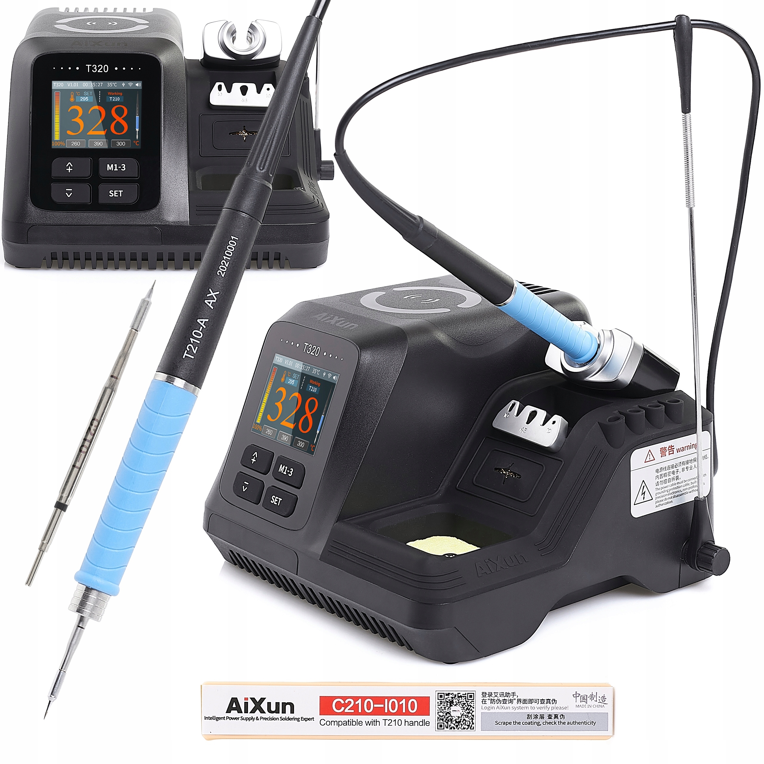 Profesionální Pájecí Stanice Aixun T320 200W Hroty C210 Pro Elektroniku