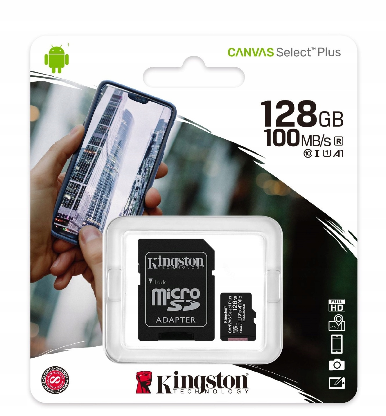 Kingston Karta pamięci 128GB Micro Sd CL10 Adapter