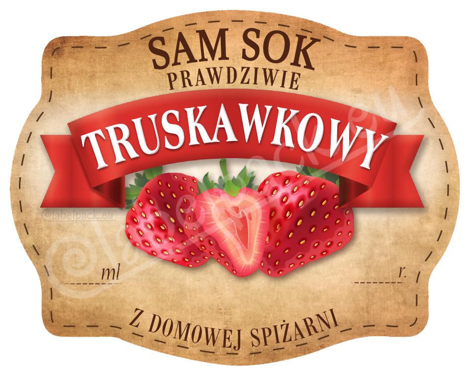 

Sok Truskawkowy Etykieta, naklejka 10x