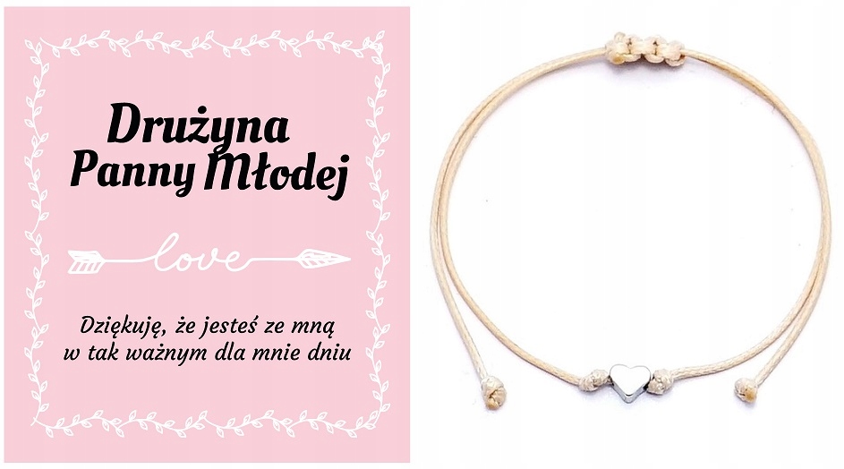 

Bransoletka Wieczór Panieński Team Bride Serce