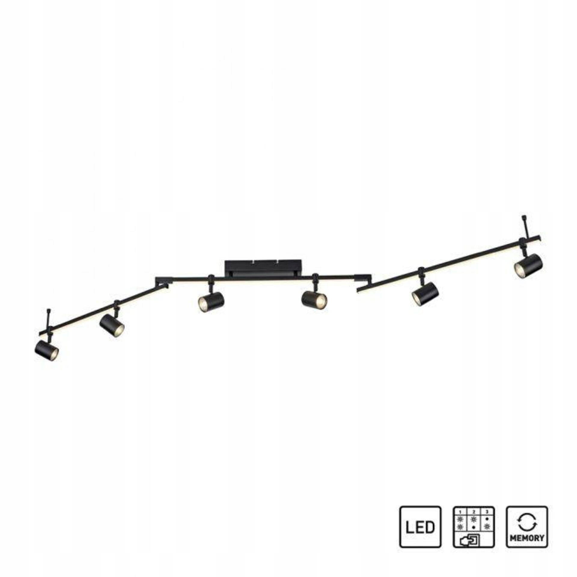 Paul Neuhaus Barik Led stropné svietidlo 6xGU10 čierne, otočné, pamäť 3000K