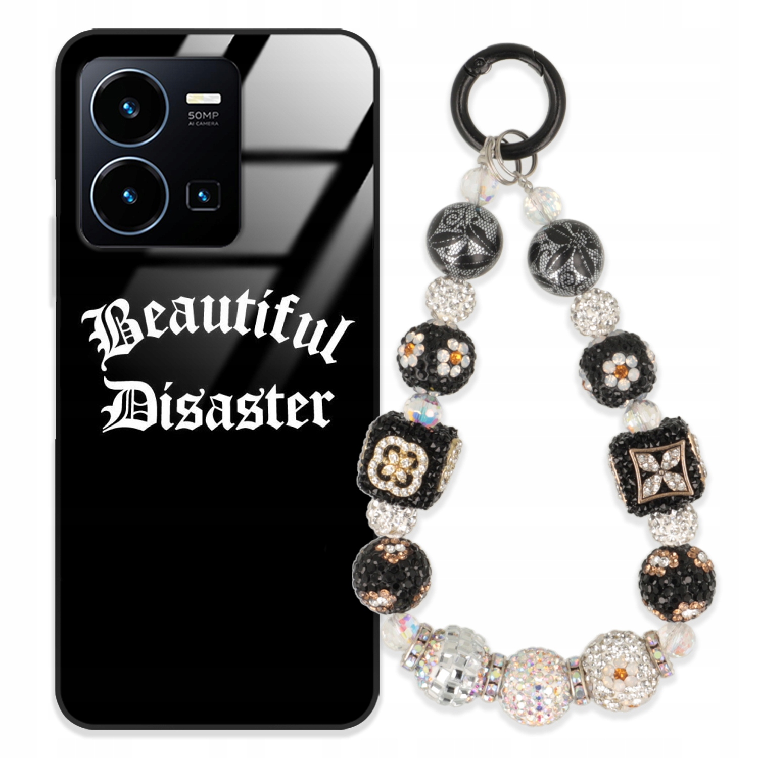 Puzdro Pre Vivo Y22s Case Glass| Kľúčenka Elegantné Premium Puzdro Vzory