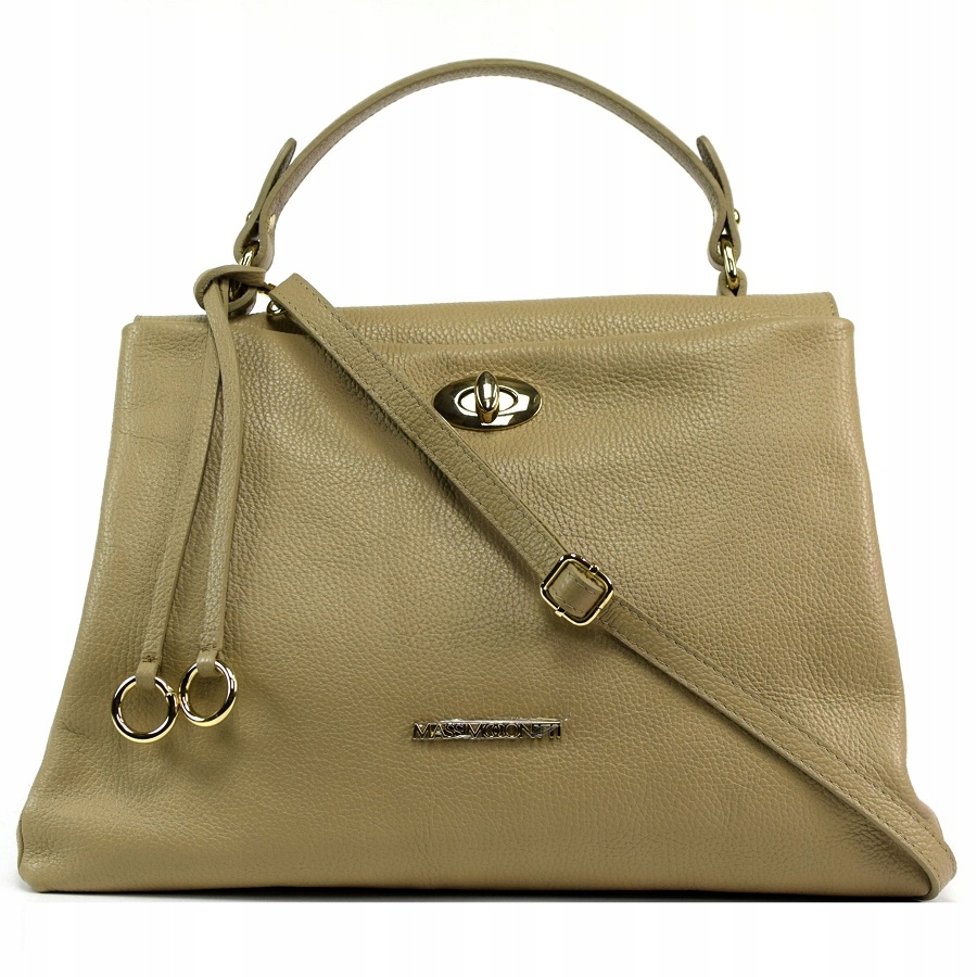 TOREBKA MASSIMO CONTTI SKÓRA NATURALNA LEKARKA TAUPE 050B Wielkość duża (mieszcząca A4)