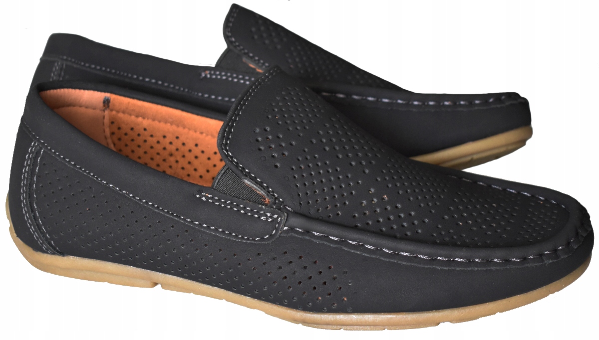 BESSKY Mokasyny Czarne Lekkie Półbuty Wsuwane Zamsz Wizytowe 25,5 cm - 40 Marka Inna marka