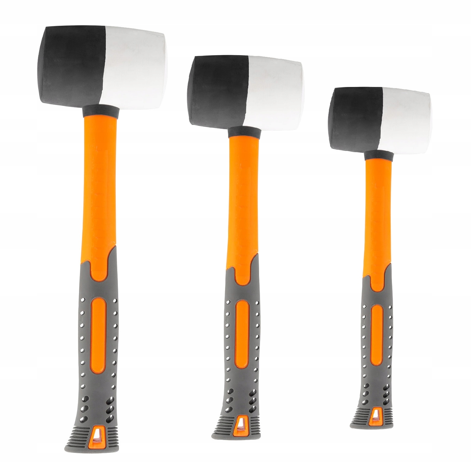 Młotki Brukarskie Gumowe Zestaw 3szt Fiberglass Biało-czarny Richmann