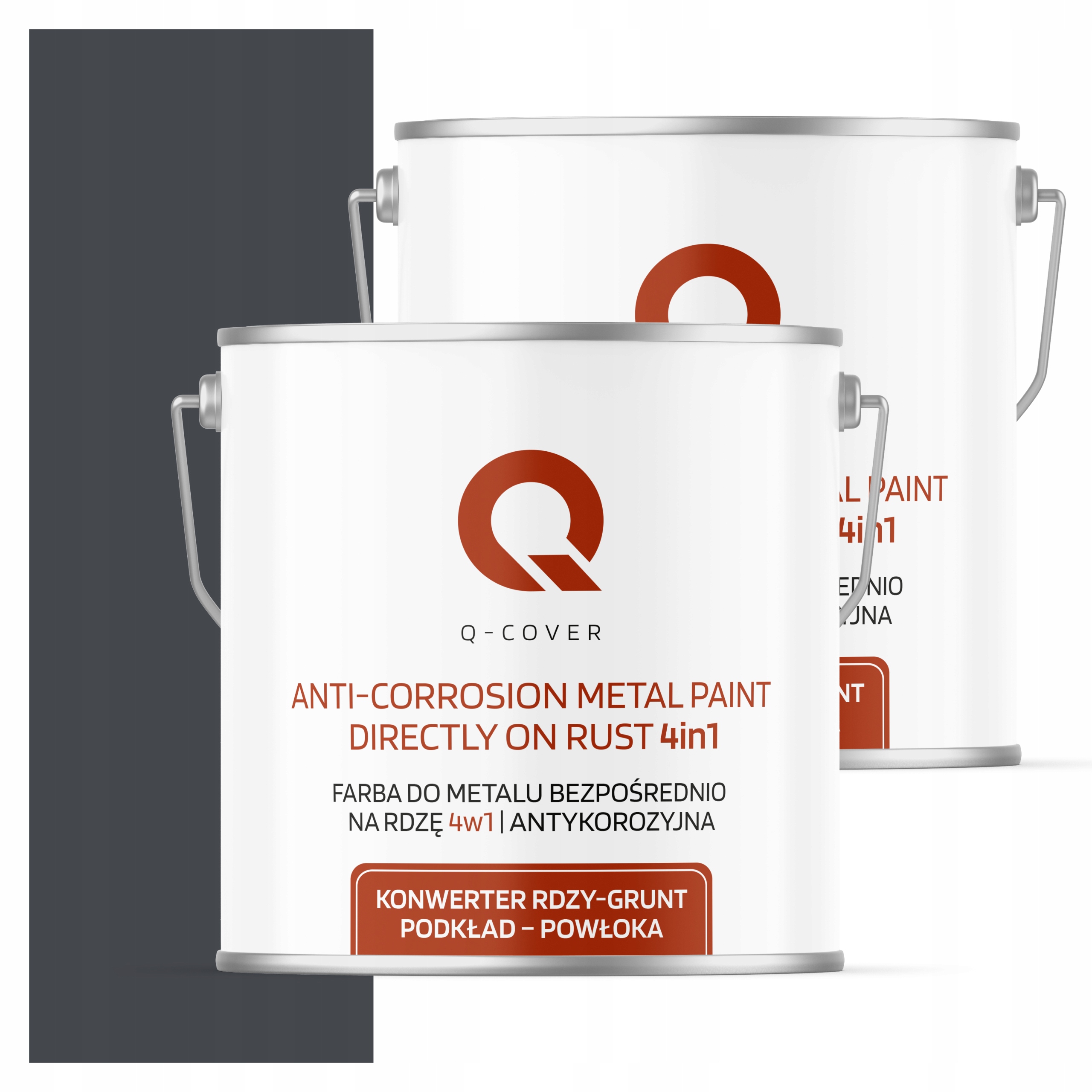 Farba Priamo na hrdzu Metal Aluminium Oceľ 5L 4v1 Grafitový lesk