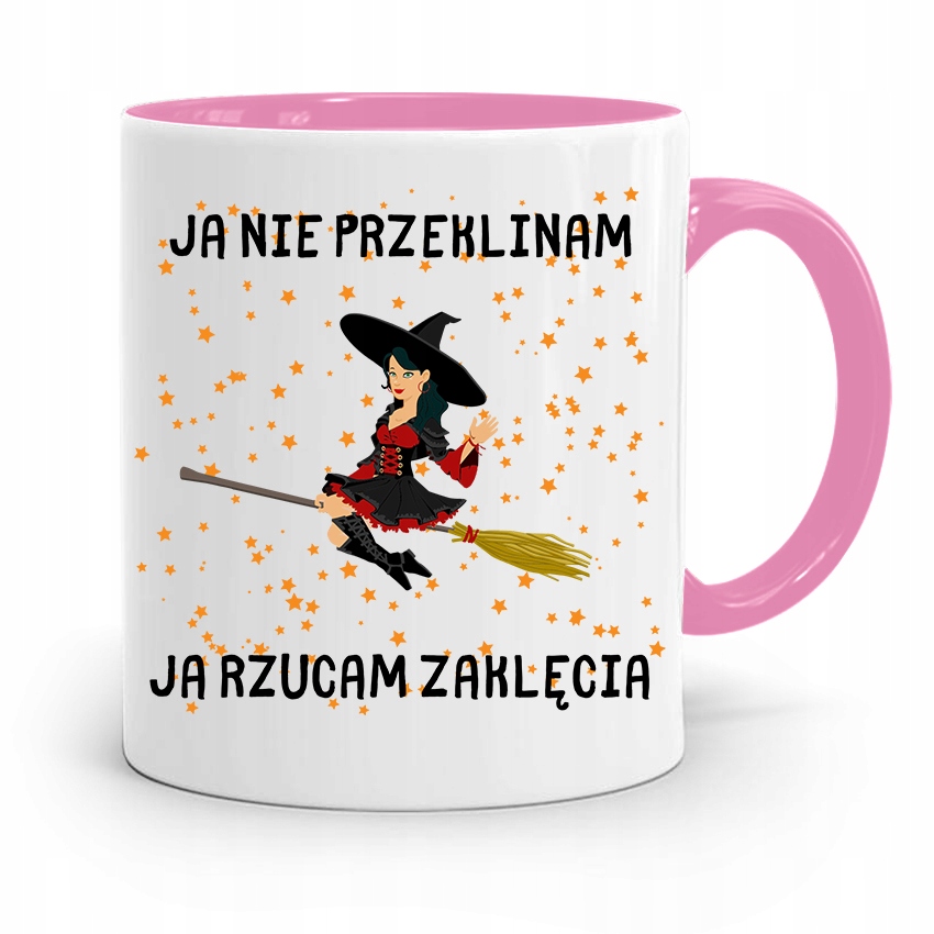 

Kubek Różowy Śmieszny Zabawny Ja Nie Przeklinam