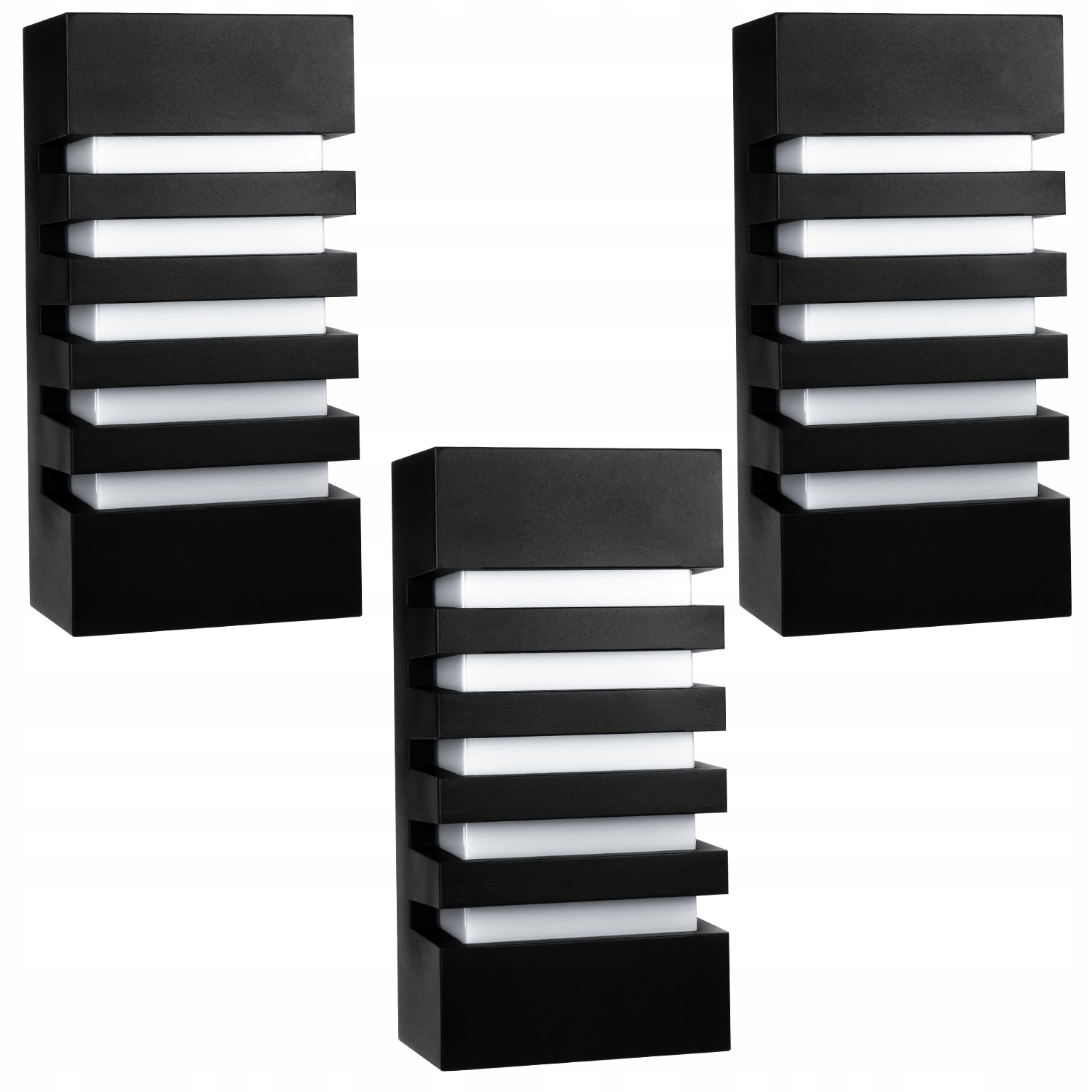 3x Nástěnná Lampa E27 Fasádní Zahradní Voděodolná IP55 Černá Ozdobná