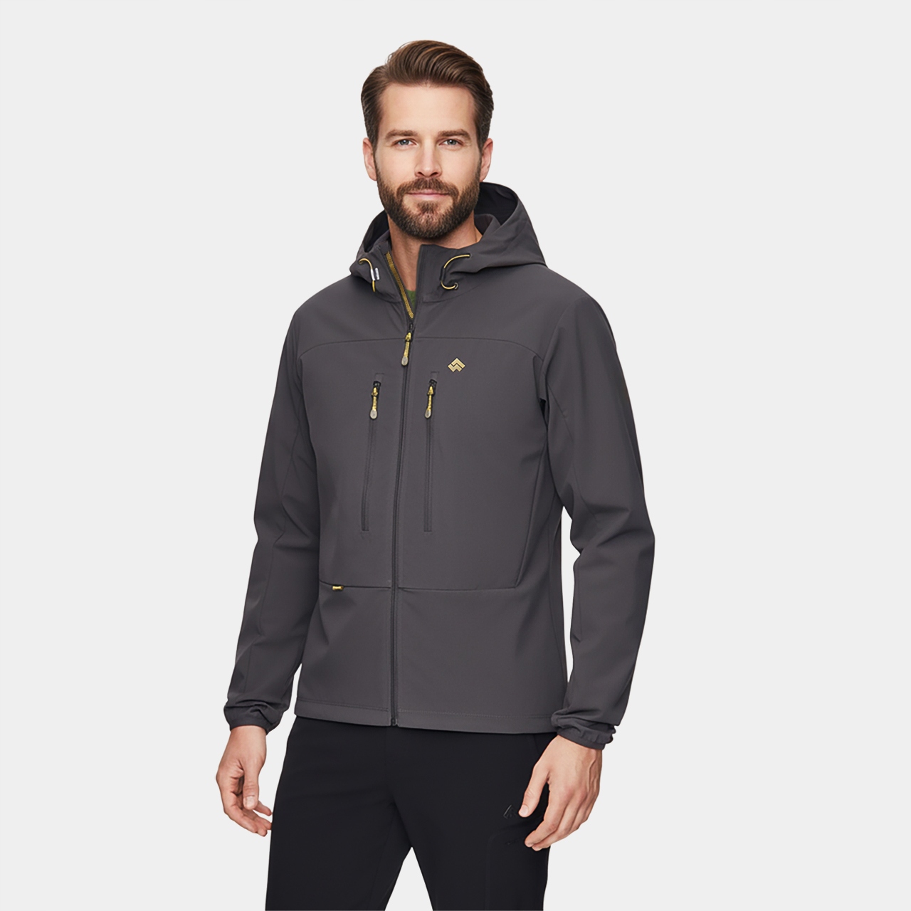 Kurtka męska softshell Alpinus Pourri grafitowa lekka wiatrowa 2XL