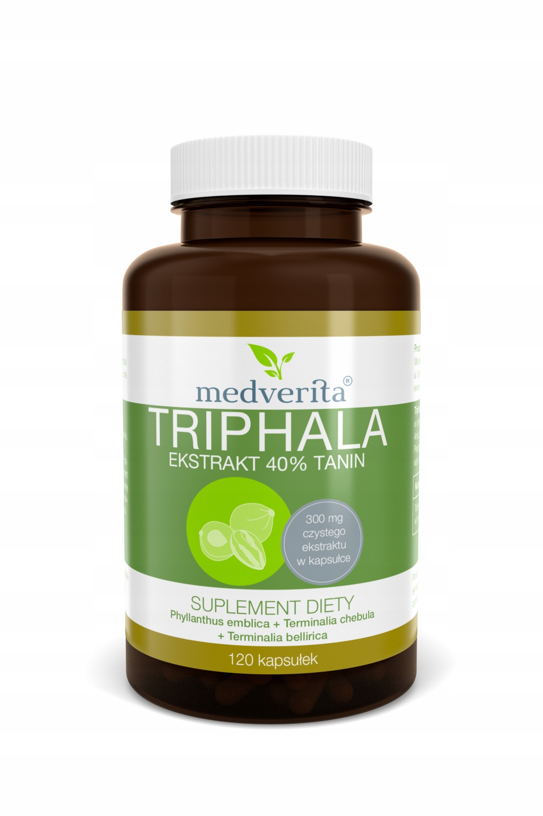 TRIPHALA ekstrakt 40% Amla Bahera - 120 kapsułek