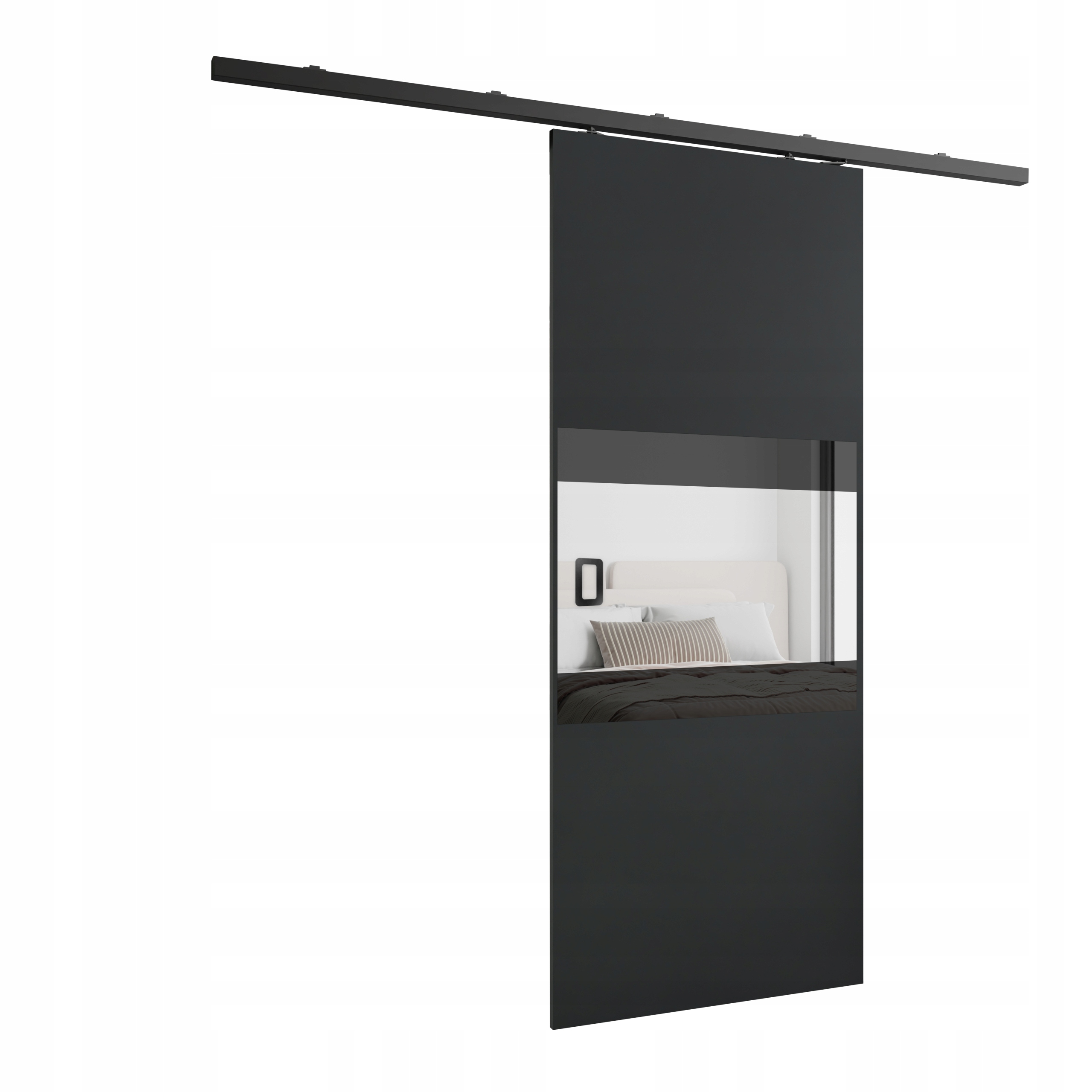 Posuvné nástěnné dveře HS-45 Dori 60 grafit antracit zrcadlo