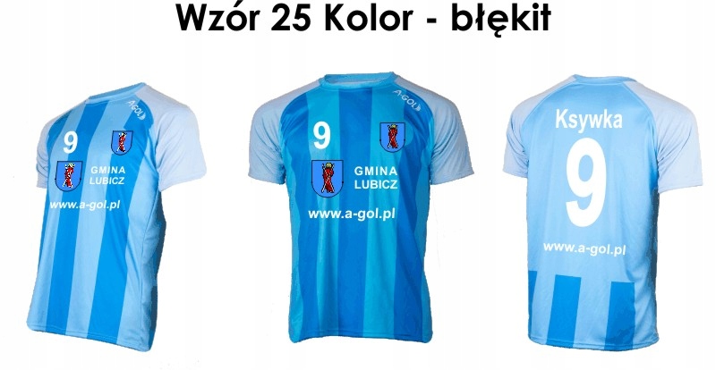 KOSZULKI PIŁKARSKIE Z NADRUKIEM LOGA 25 A-GOL Kod producenta 25