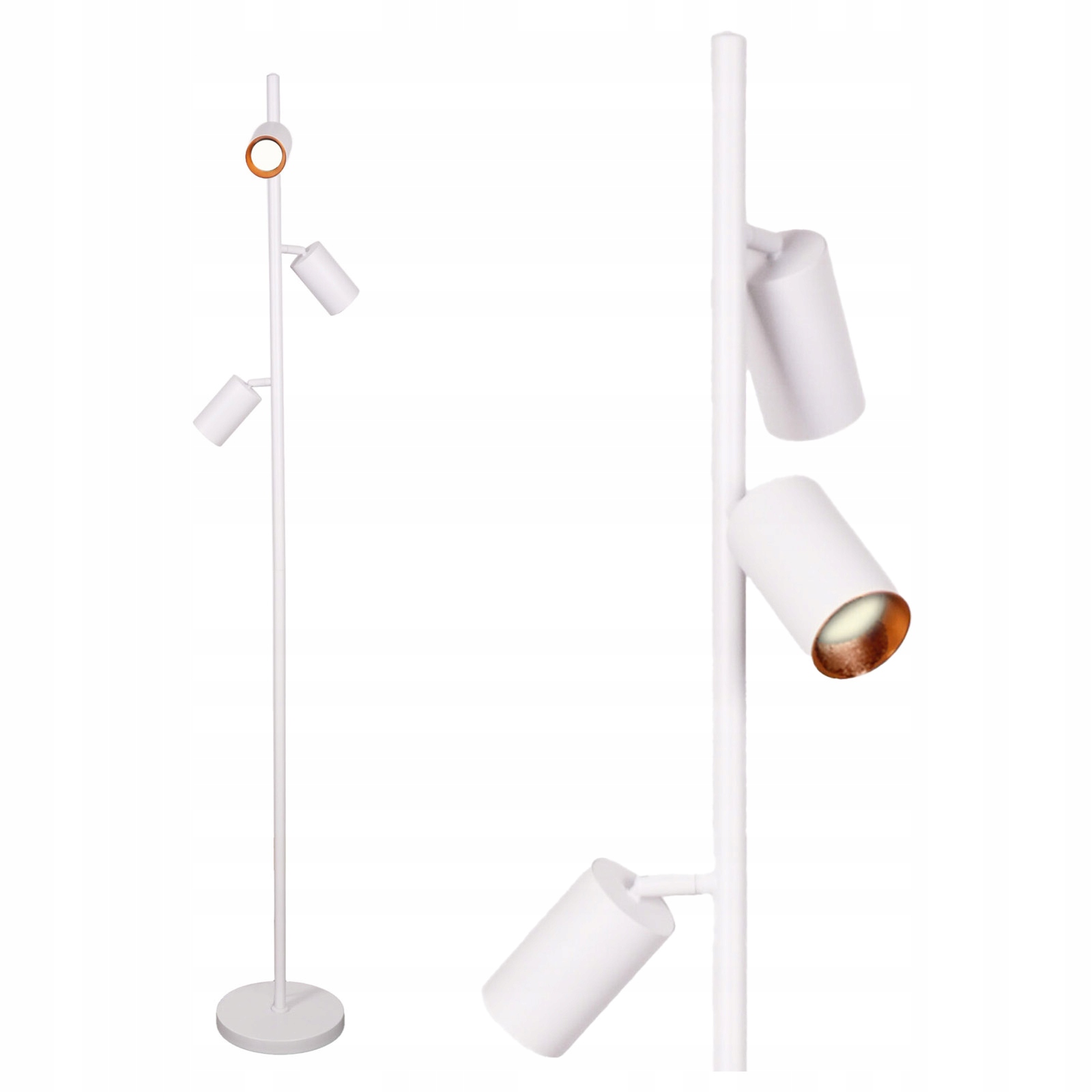 Stojaca podlahová lampa 3x GU10 biela zlatá Maribel Sanico Goldlux