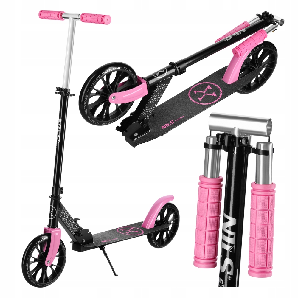 Hulajnoga Składana Miejska Duża Regulowana Koła Kauczukowe 200 mm Nils