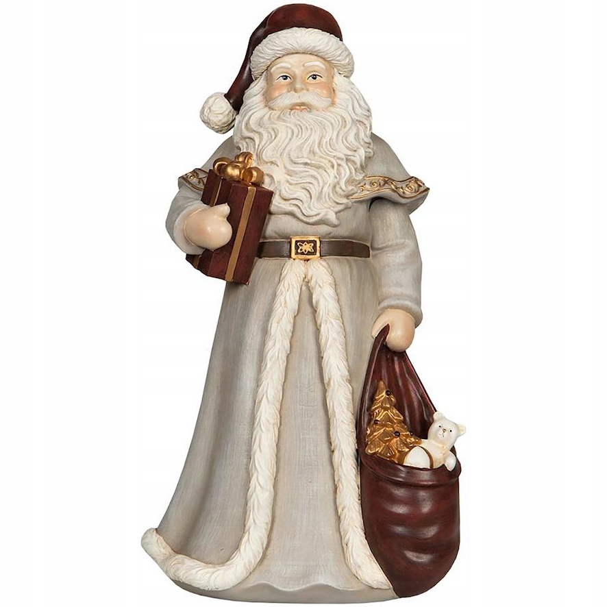 Mikuláš Figurka 30 cm Vánoční Šedá Na Vánoce Dárek Vánoce