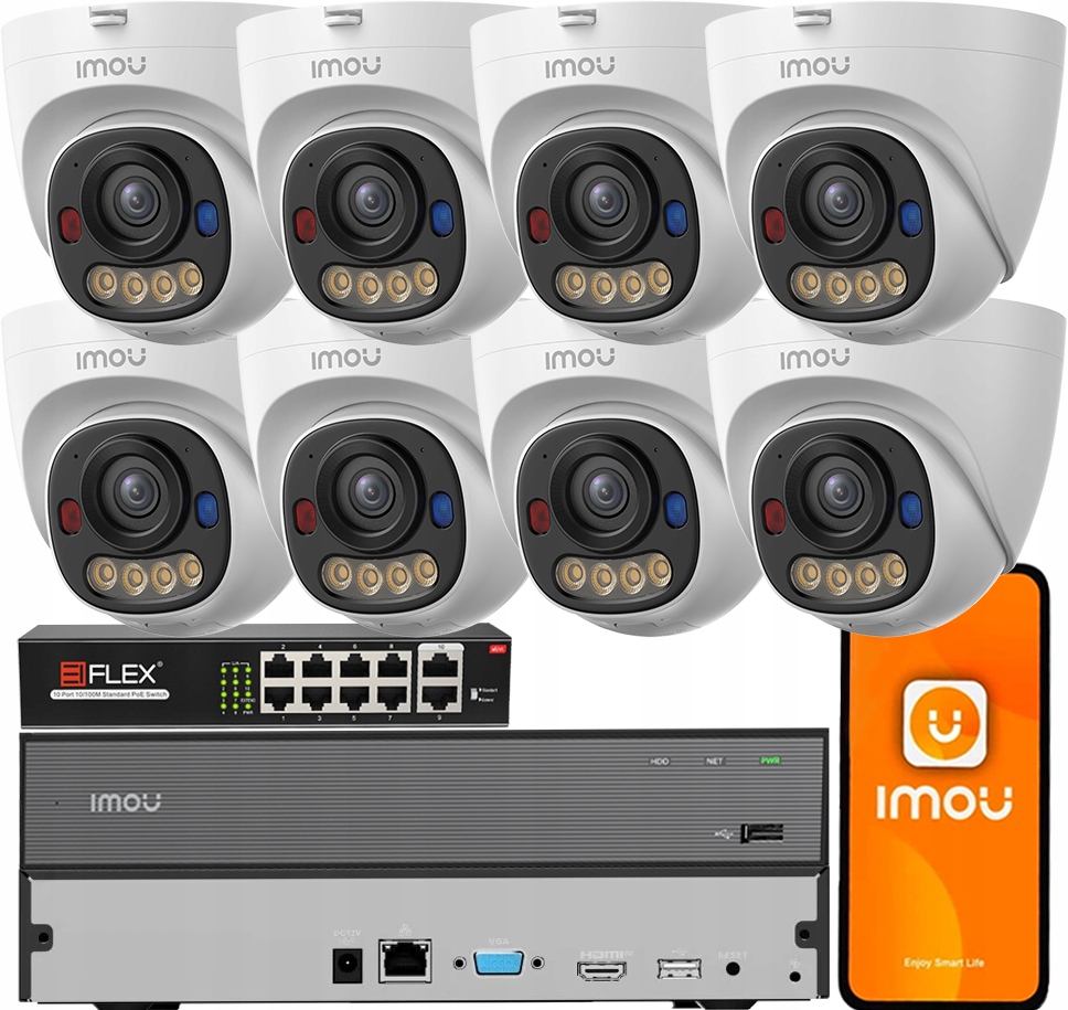 Sada monitorovacích kamer 5MPx 8x Ip IPC-PS8D-5V0 Imou Audio Led