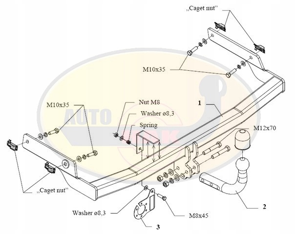 HAK HOLOWNICZY + 13 PIN PEUGEOT 206 1998-2009 Producent Auto-hak