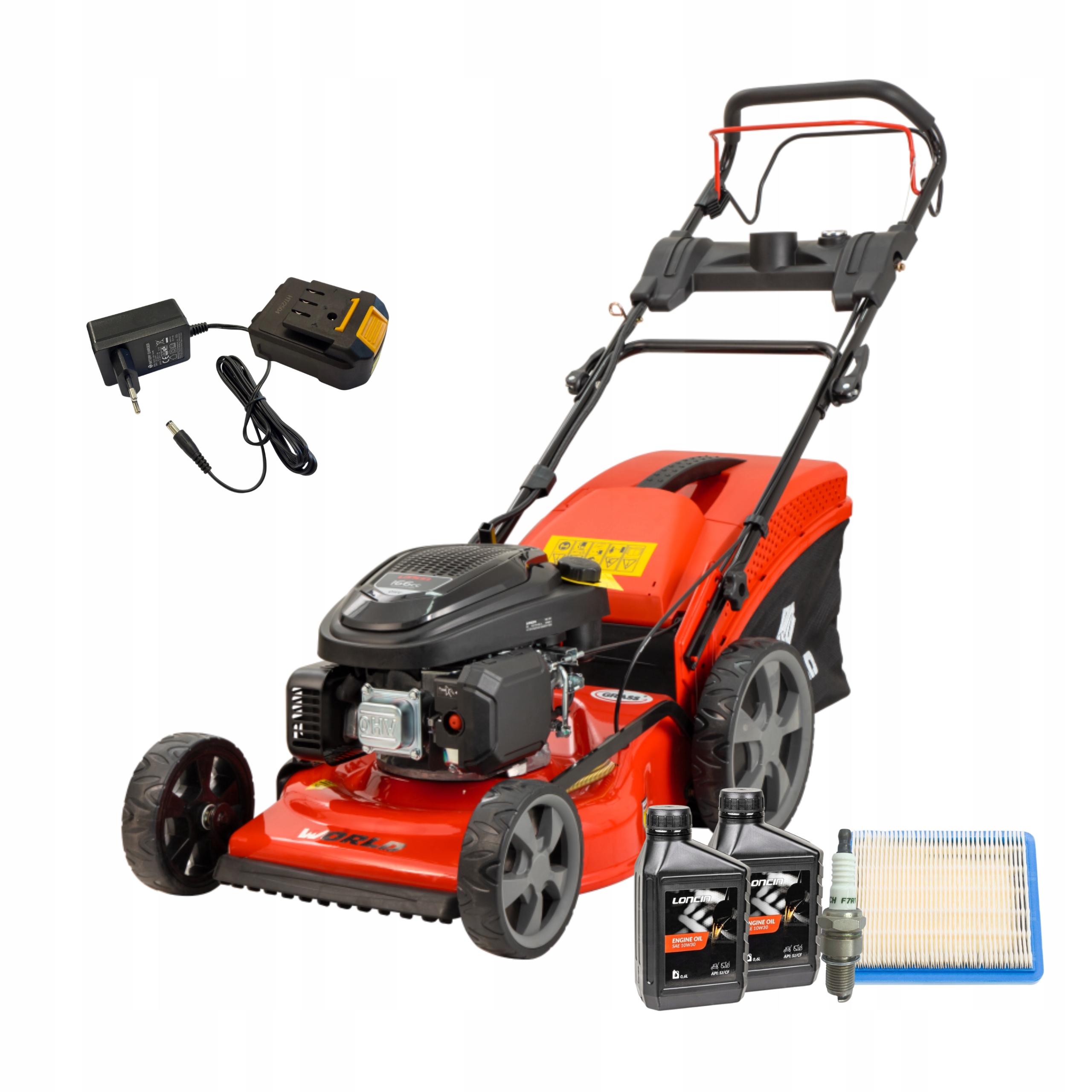 Kosiarka Spalinowa World Grle 460S Hw Loncin 166 CM 4W1 Elektryczny Rozruch