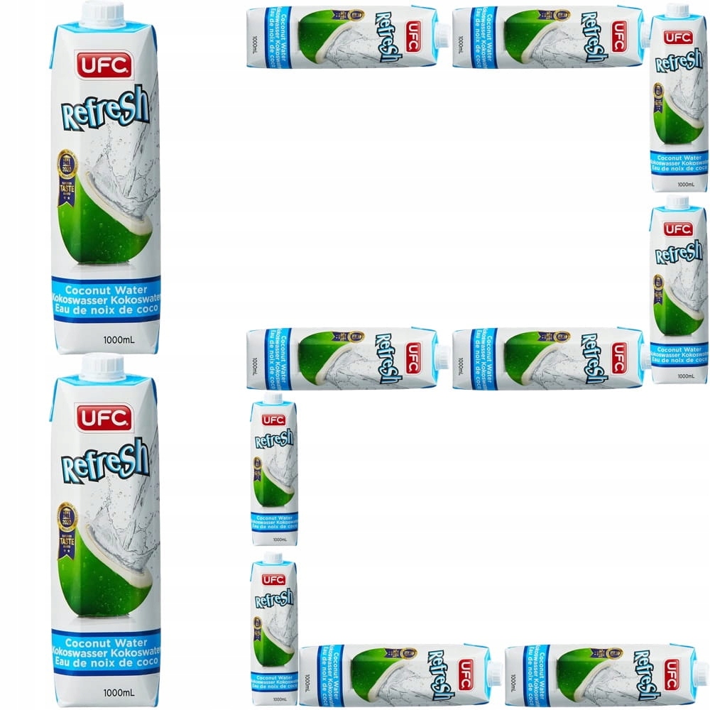 12x Zdravá Kokosová voda 100% přírodní zavlažování 1000 ml 1litr Ufc