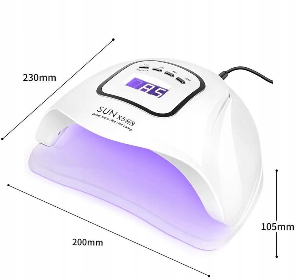 TIMPOU Lampa UV LED Do Paznokci Żelowych 150W Z Sensorem LCD Timerem — miniatura 10