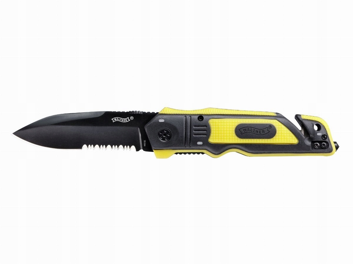 Nůž Walther Rescue Žlutý Skládací Taktický Survival Bezpečný