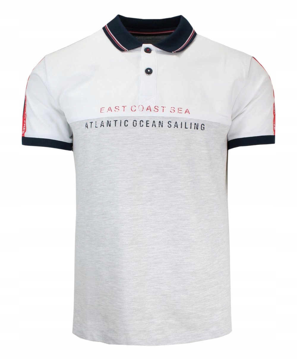 Bílo-šedé pánské Polokošile s s potiskem L