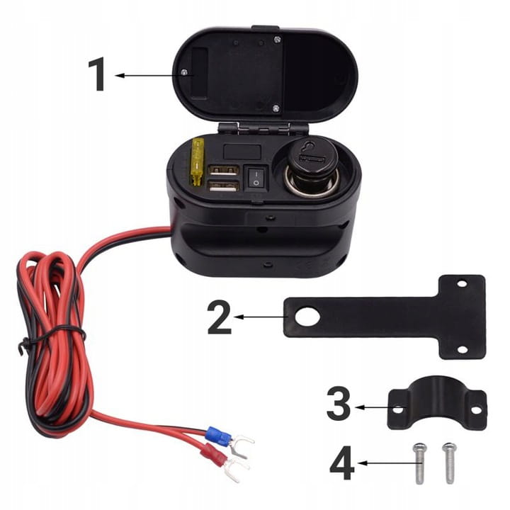 Ładowarka Motocyklowa Zasilacz Gniazdo USB x2 Woltomierz Producent Freedconn