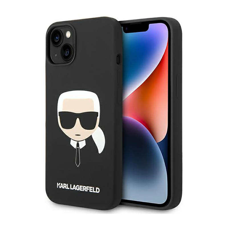 Karl Lagerfeld Silicone Ikonik Karl`s Head Pouzdro pro iPhone 14 Plus (černé)
