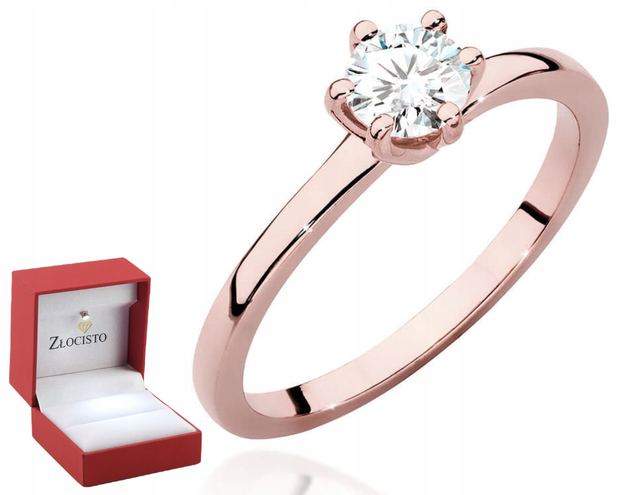 Růžové Zlato Prstýnek S Briliantem Gravírování 585 Bonus Dárek