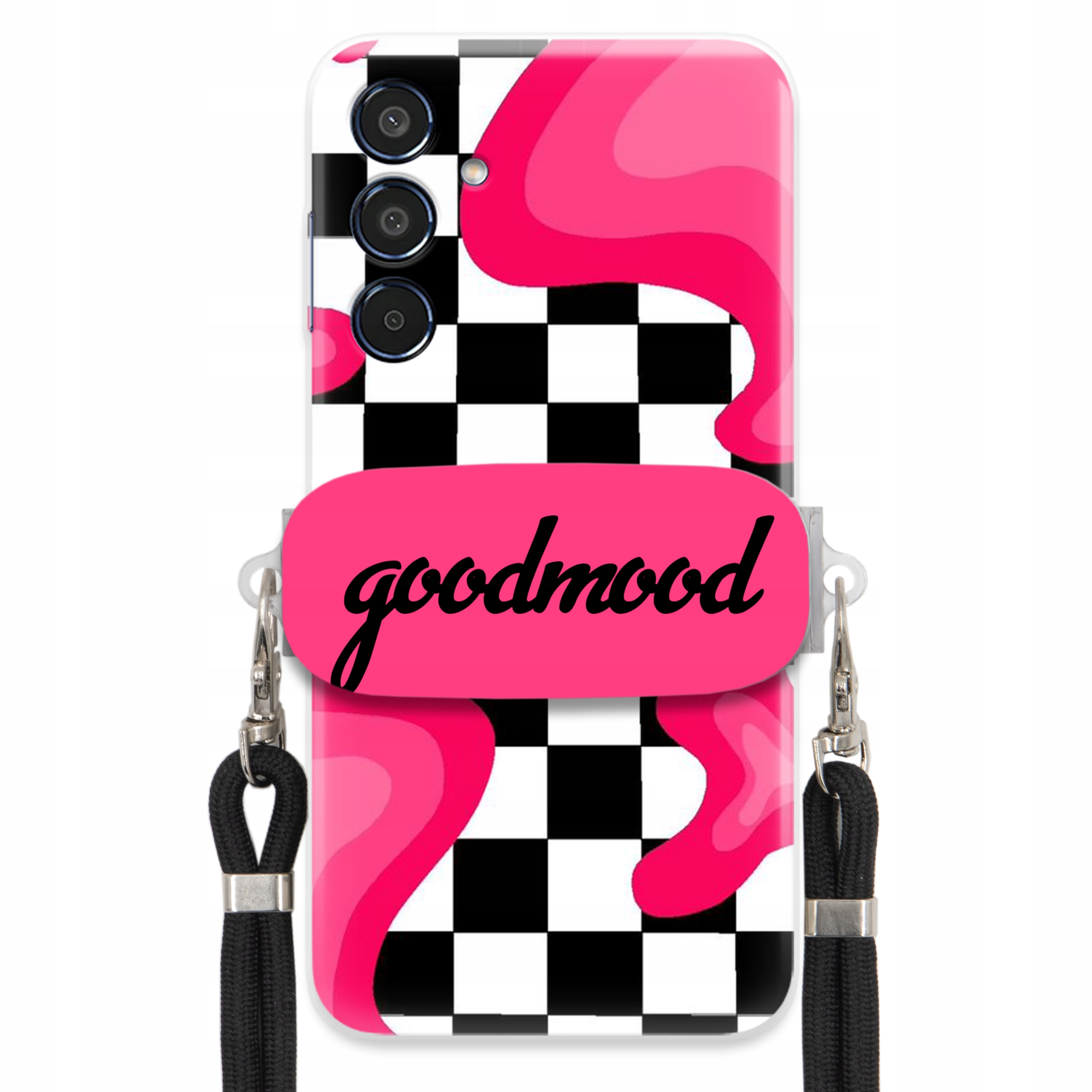 Puzdro Na Samsung M35 5G Sada Case Držiak Na Vodítko Čierna Pre Teen Splash