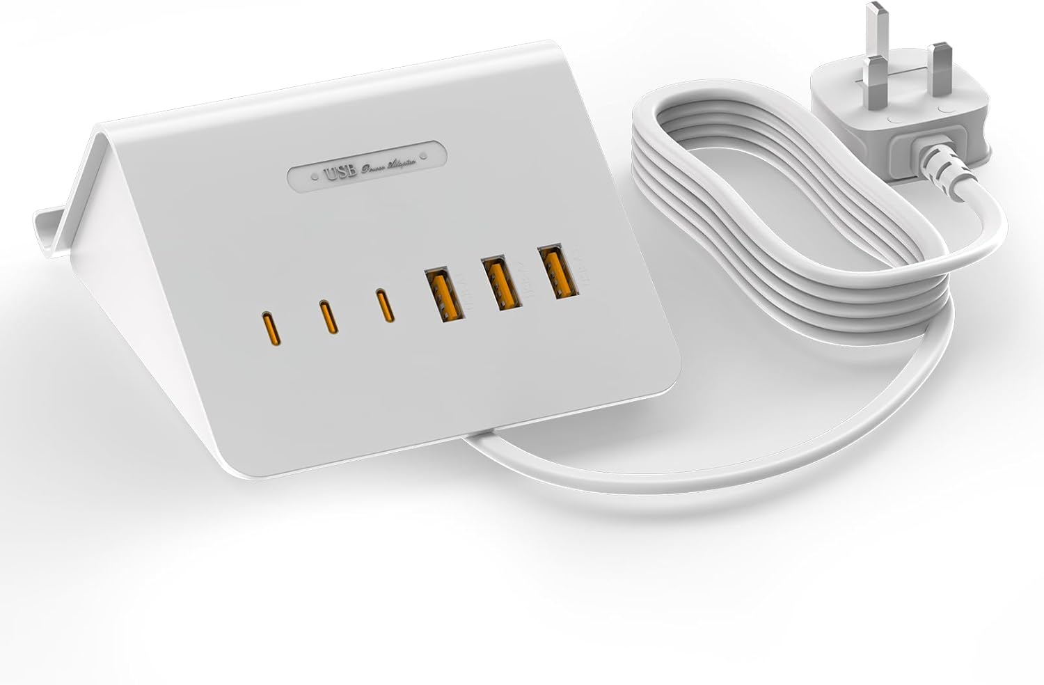 Nabíjecí stanice 6v1 Power Strip Desk GaN 25W Usb-c/a bílá
