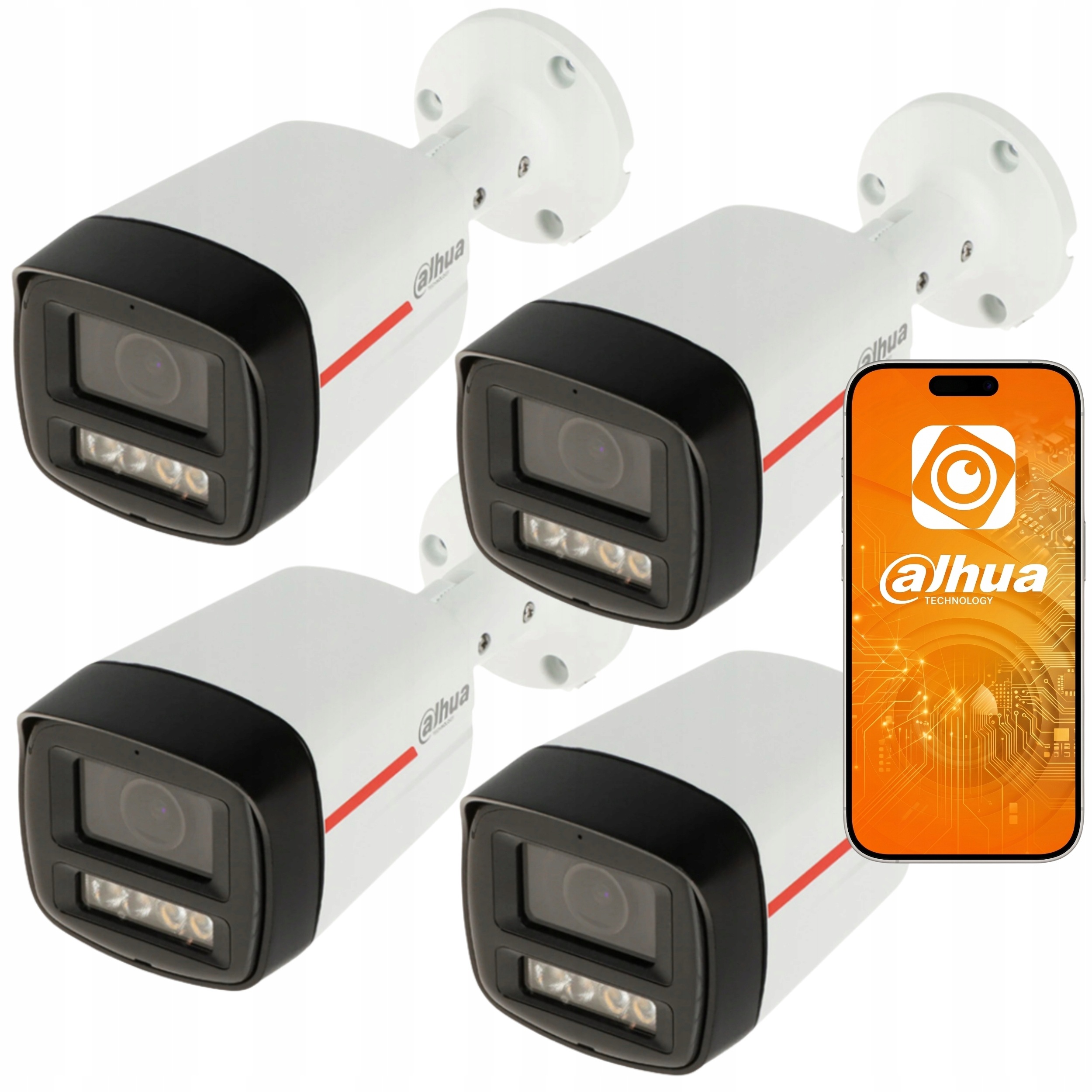 Kamera 4x IPC-HFW2449TL-S-LED-0280B-PRO 4MPX Detekcja IP67 Blc Hlc Dahua