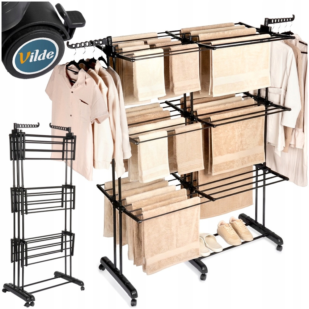 Levně Sušák na prádlo oblečení vertikální prádlo kovová extra velká XXL