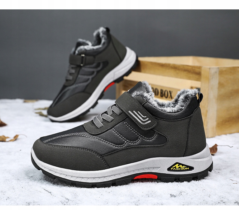 CIEPŁE ZIMOWE ŚNIEGOWCE MĘSKIE ANTYPOSLIZGOWE OCIEPLANE BUTY TREKKINGOWE Marka bez marki