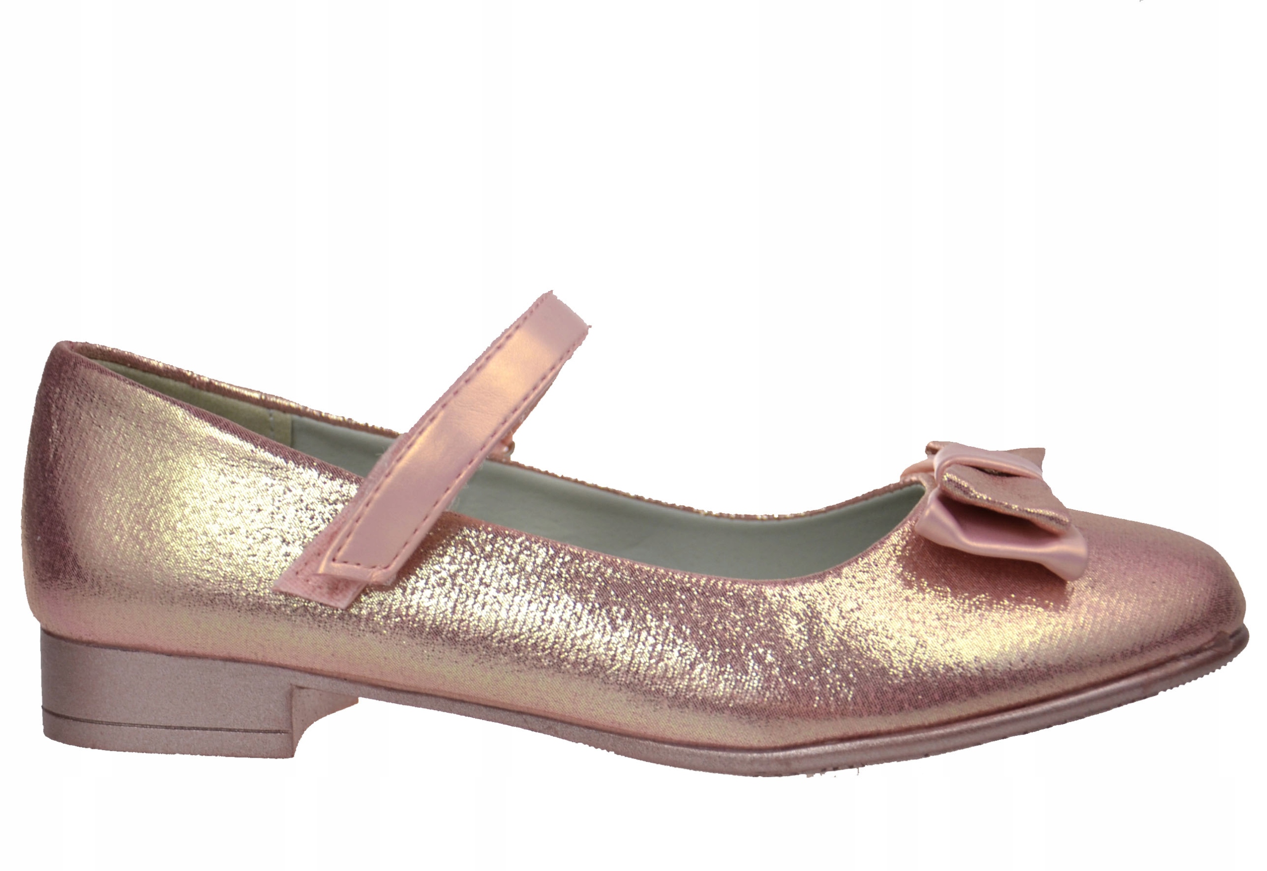 Kokardka PANTOFELKI Wyprofilowane SKÓRA Różowe r36 Kolor różowy