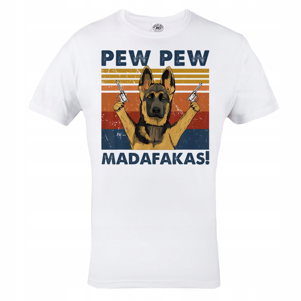 

Męska Koszulka Pies Buldog Pew Pew Madafakas