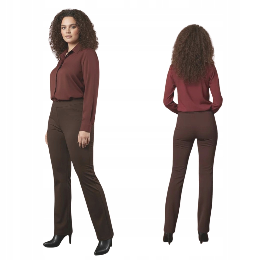 Teplé kalhoty Cevlar Miya, rovné nohavice, barva čokoládová, velikost 42