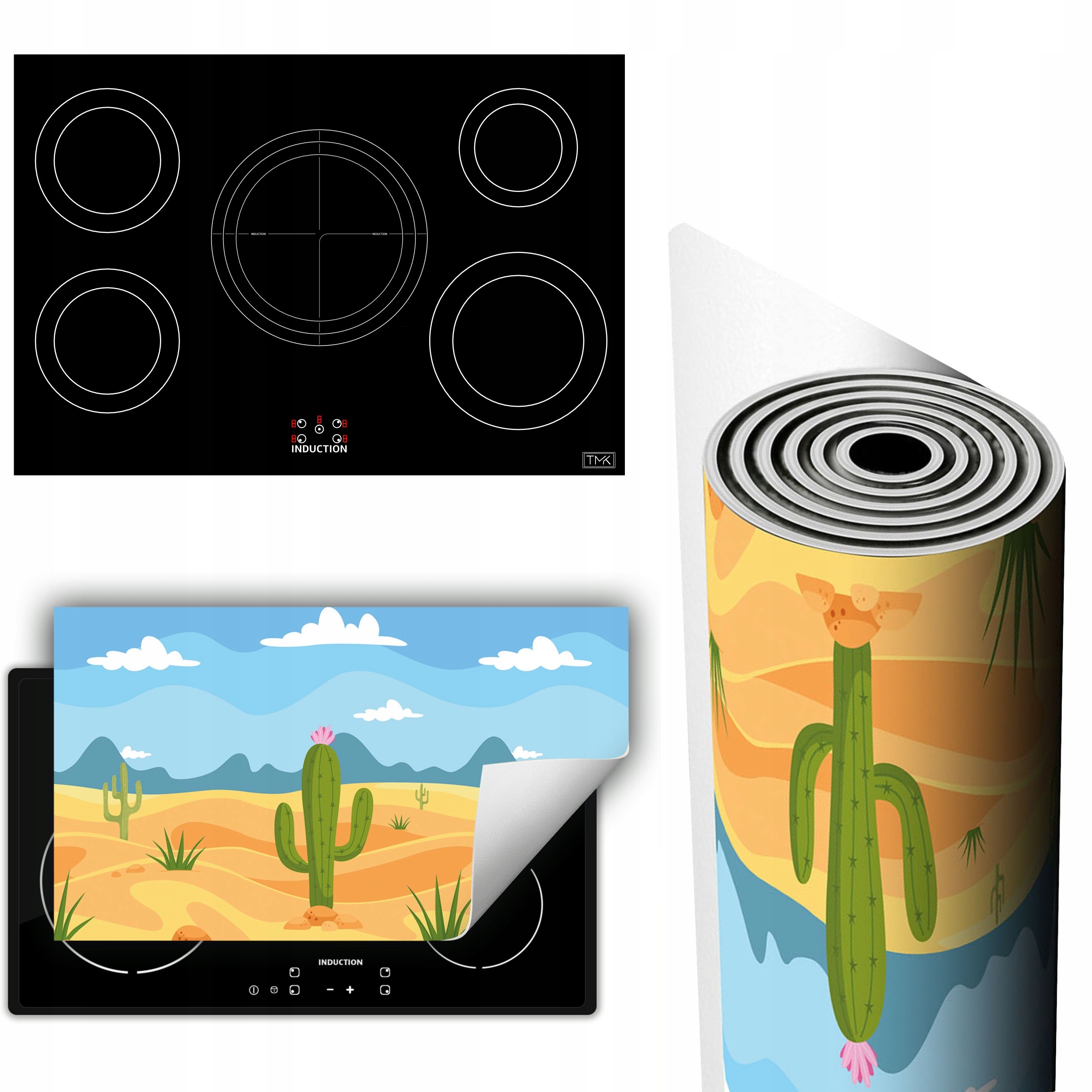 Vinylová Podložka Na Ochranu Kuchyňské Desky 90x52 kaktus